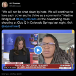 Ari Drennen tweeting a video o MSNBC quoting the words of Nadine Bridges: 